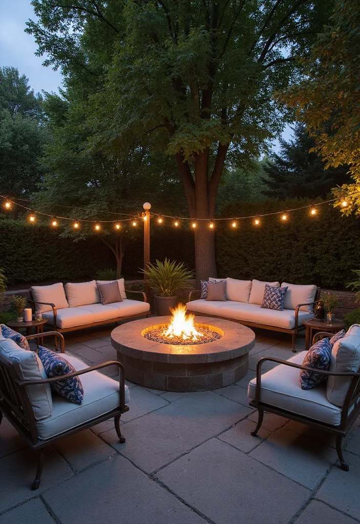 14 Fancy Backyard Ideas for Elegant Stylish Outdoor Living 56 14 Fancy Backyard Ideas for Elegant Stylish Outdoor Living - 6. Sophisticated Fire Pit Area