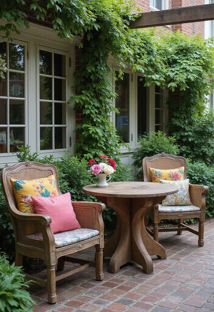 14 Farmhouse Backyard Ideas for Warm Rustic Charming Spaces 1 14 Farmhouse Backyard Ideas for Warm Rustic Charming Spaces - 1. Vintage Outdoor Furniture