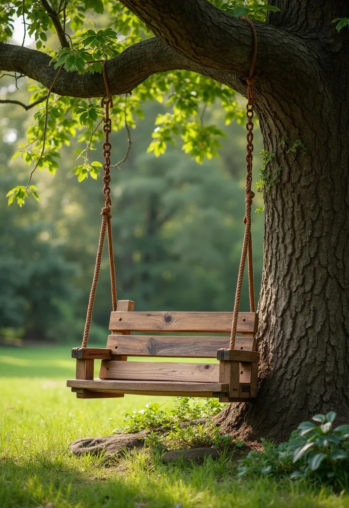 14 Farmhouse Backyard Ideas for Warm Rustic Charming Spaces 111 14 Farmhouse Backyard Ideas for Warm Rustic Charming Spaces - 11. Rustic Swing Set