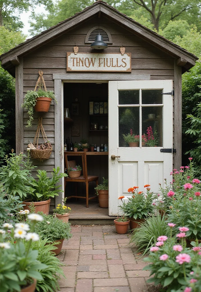 14 Farmhouse Backyard Ideas for Warm Rustic Charming Spaces 122 14 Farmhouse Backyard Ideas for Warm Rustic Charming Spaces - 12. Garden Shed or Potting Space