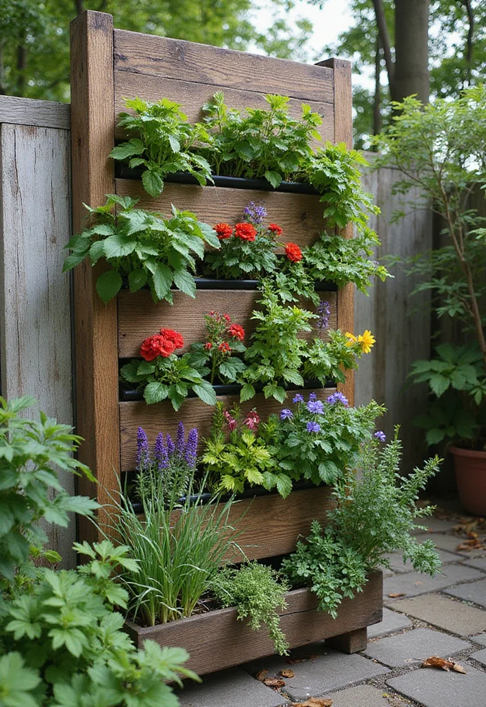 14 Farmhouse Backyard Ideas for Warm Rustic Charming Spaces 23 14 Farmhouse Backyard Ideas for Warm Rustic Charming Spaces - 3. Vertical Garden Planters