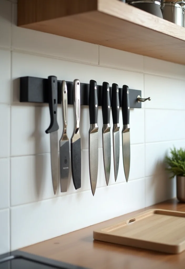 15 Kitchen Cabinet Storage Ideas for Better Organization and Space 100 15 Kitchen Cabinet Storage Ideas for Better Organization and Space - 10. Magnetic Strips for Knives