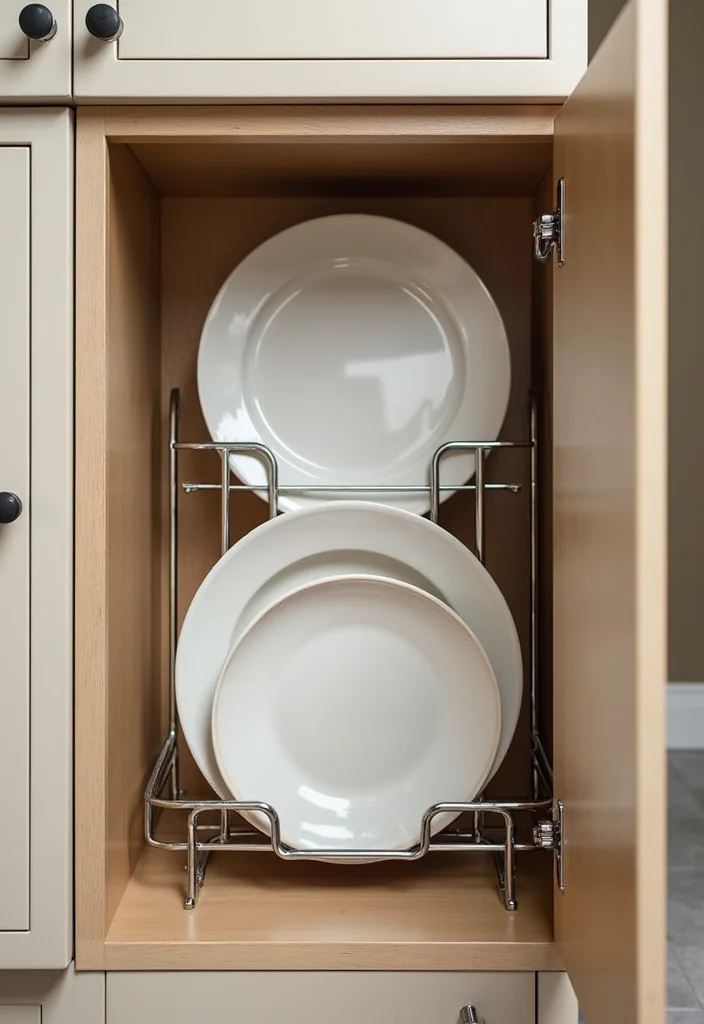 15 Kitchen Cabinet Storage Ideas for Better Organization and Space 12 15 Kitchen Cabinet Storage Ideas for Better Organization and Space - 2. Vertical Plate Storage