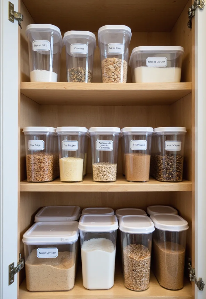 15 Kitchen Cabinet Storage Ideas for Better Organization and Space 34 15 Kitchen Cabinet Storage Ideas for Better Organization and Space - 4. Clear Plastic Containers