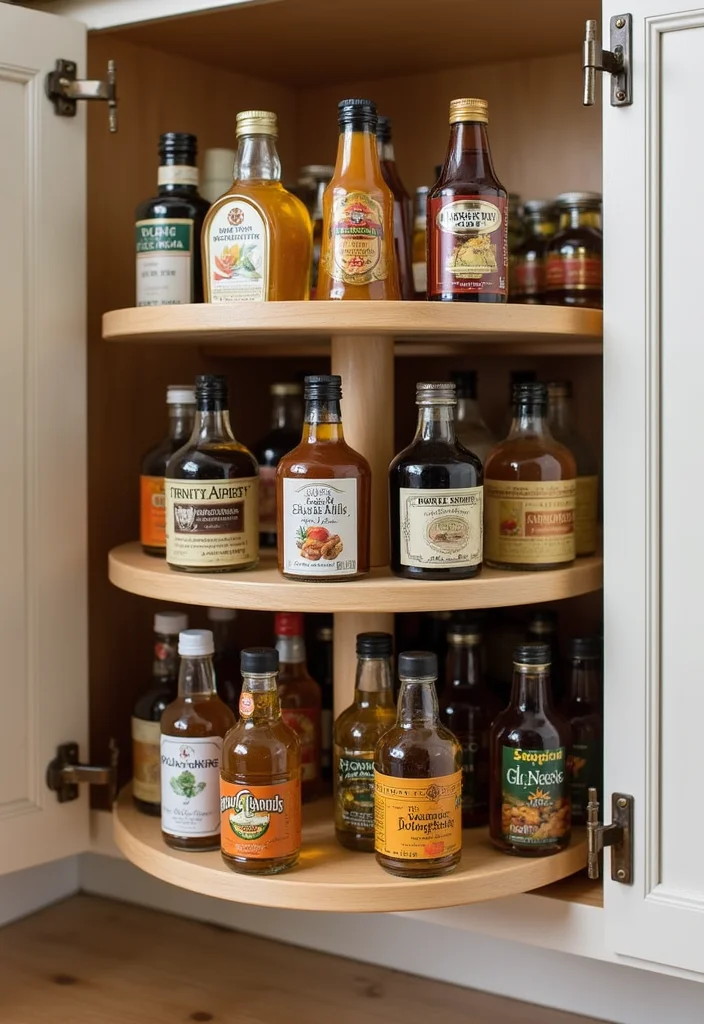 15 Kitchen Cabinet Storage Ideas for Better Organization and Space 56 15 Kitchen Cabinet Storage Ideas for Better Organization and Space - 6. Lazy Susans