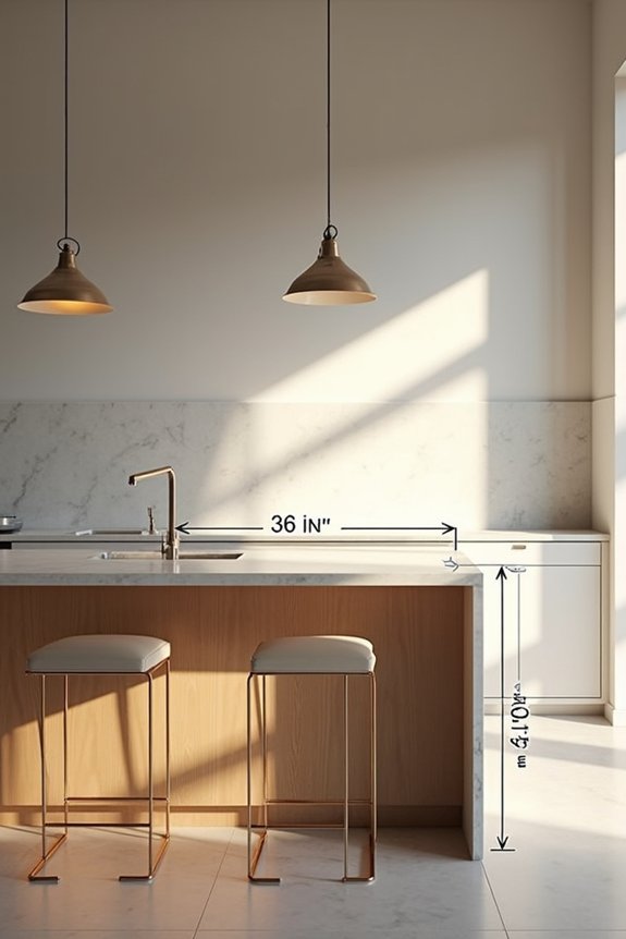 36 inch vs 42 inch kitchen island heights