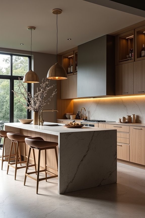 bar height island for entertaining separation