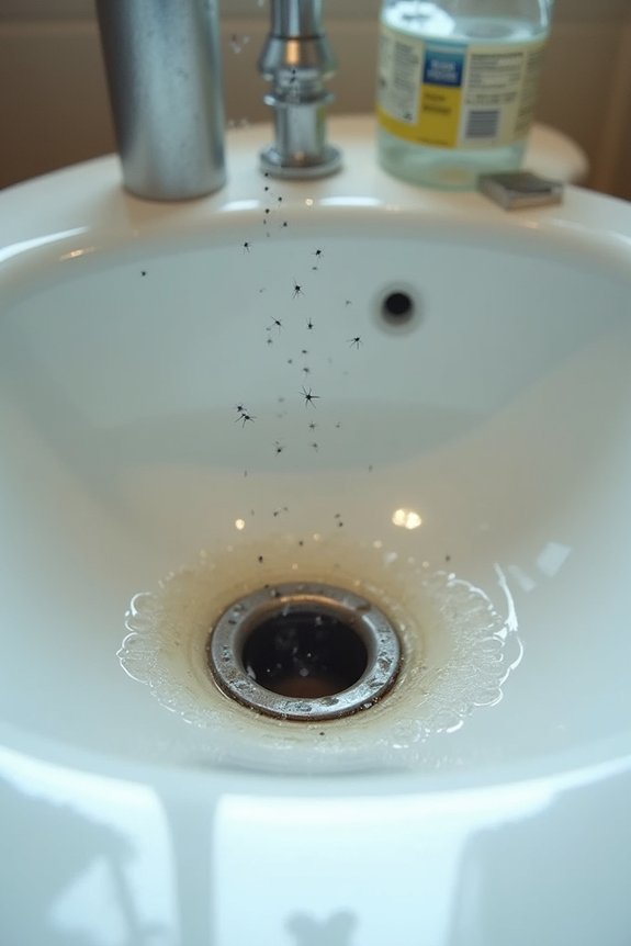 Why Are There Gnats in My Bathroom? 2 boil drain vinegar baking soda