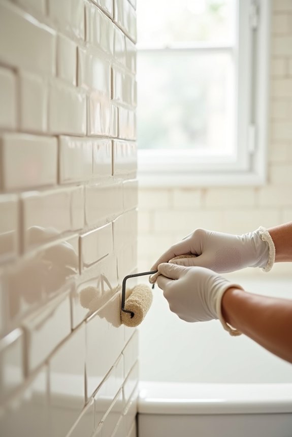 Can You Paint Bathroom Tile Step by Step 1 budget tile refresh primer paint seal