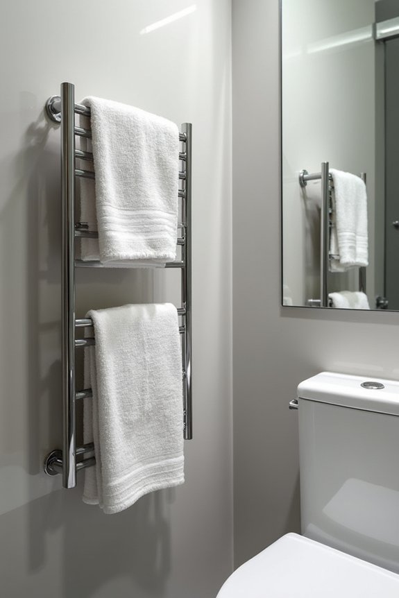 10 Tips for Where to Hang Bathroom Towel Bars 9 dual bar towel and washcloth racks placement