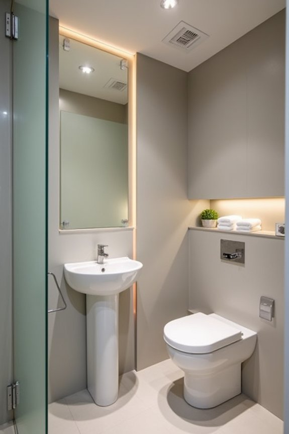efficient half bath footprint planning