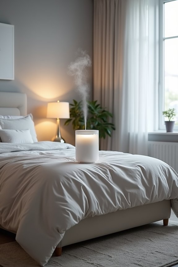 elevated humidifier ensures even distribution
