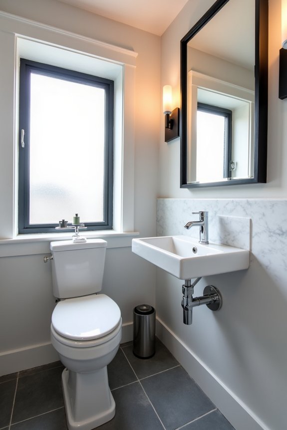 half bath fixtures options and storage