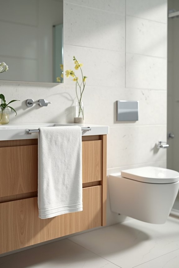10 Tips for Where to Hang Bathroom Towel Bars 8 hang towel ring at ideal 50 52 inches