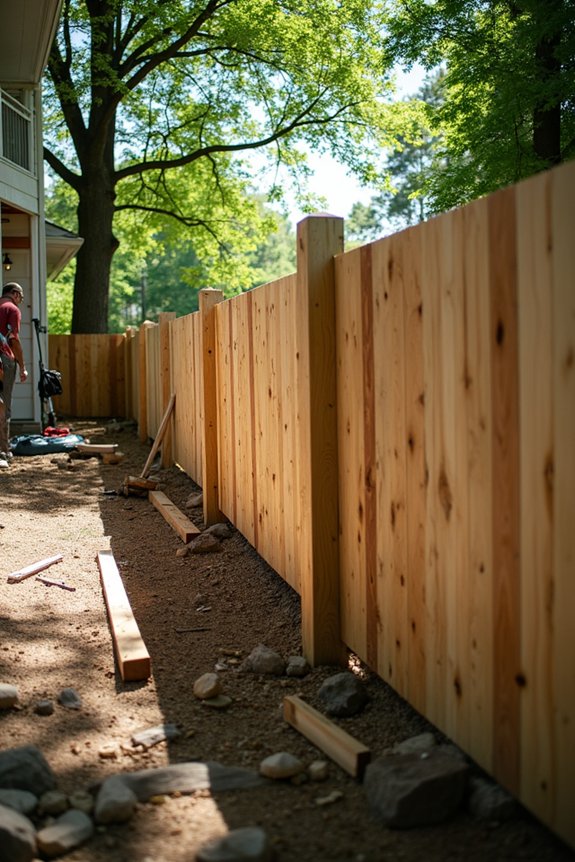 labor terrain yard size drive fence costs