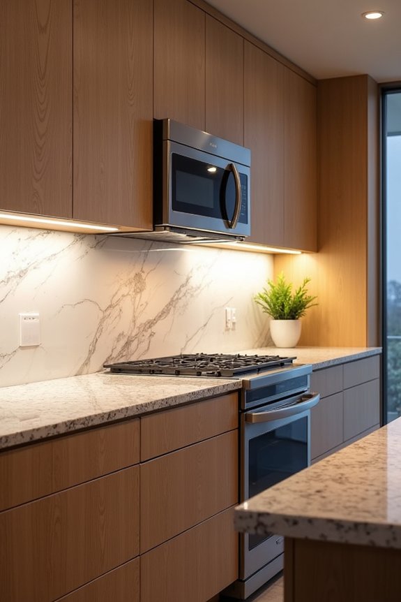 7 Tips for Perfect Can Light Placement in Your Kitchen 5 layered aligned dimmable lighting