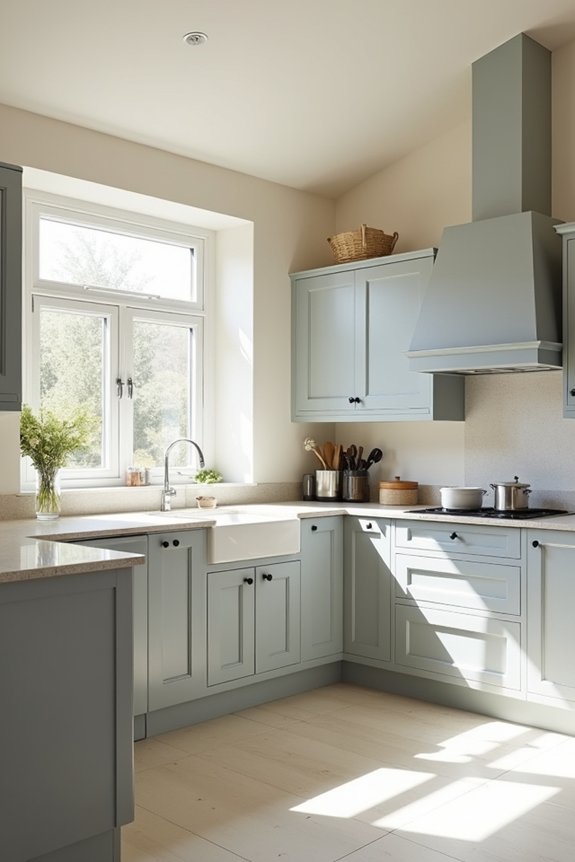 light grey creates cohesive airy depth