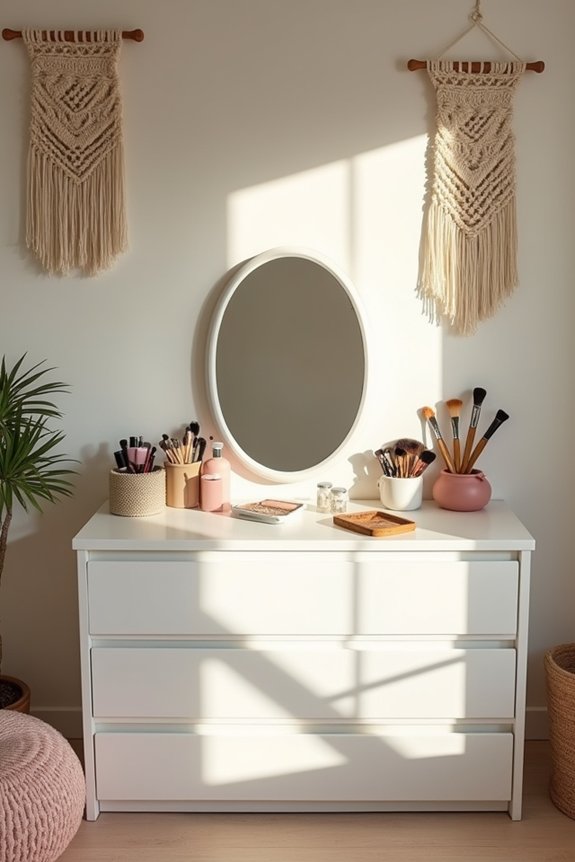 10 Do It Yourself Bedroom Ideas You Can Do This Weekend 7 slim vanity with mounted mirror