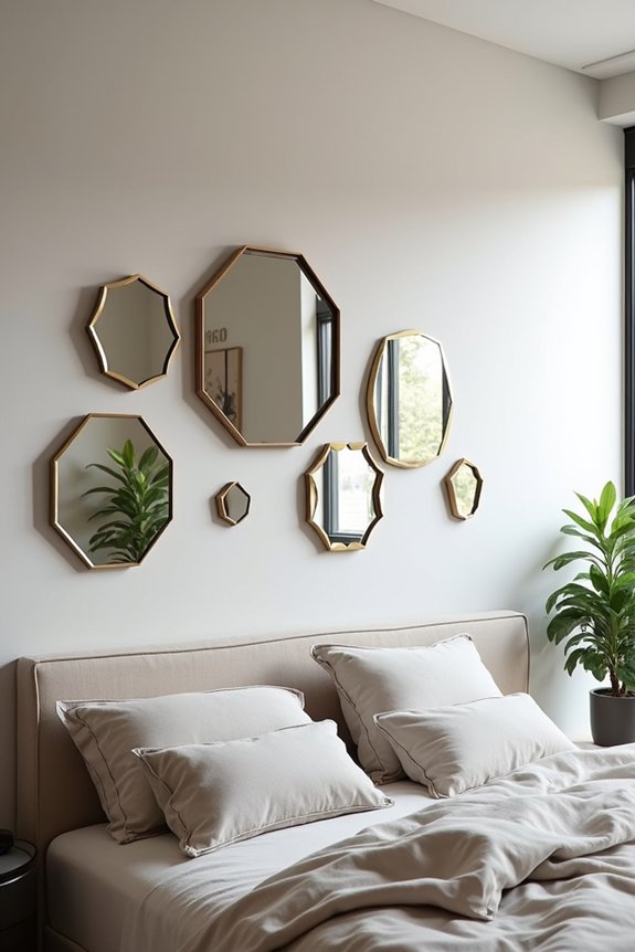 small mirrors balanced spacing reflective frames hevei