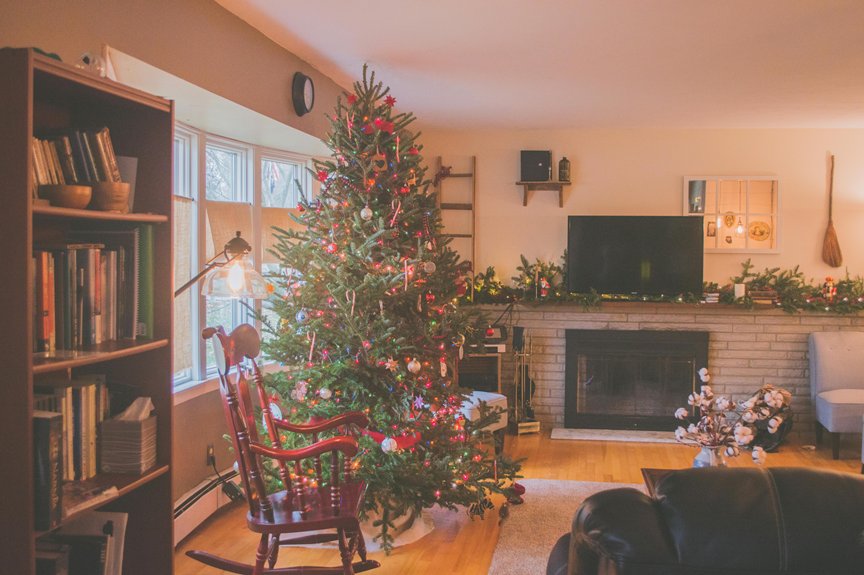 smart christmas tree placements in small living room