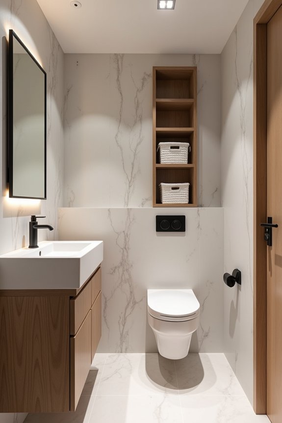 space saving half bath layouts