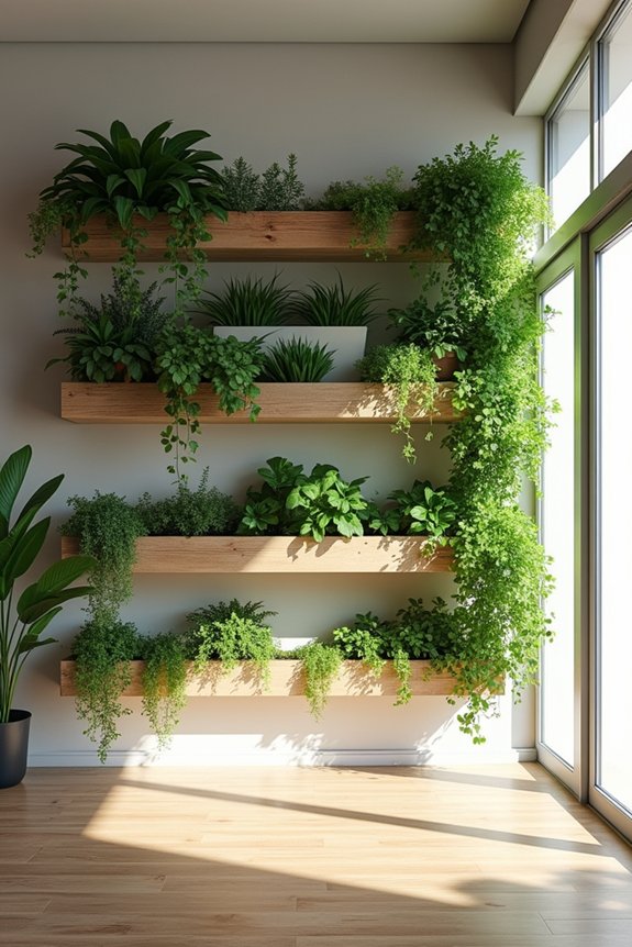 tall vertically lit columnar greenery