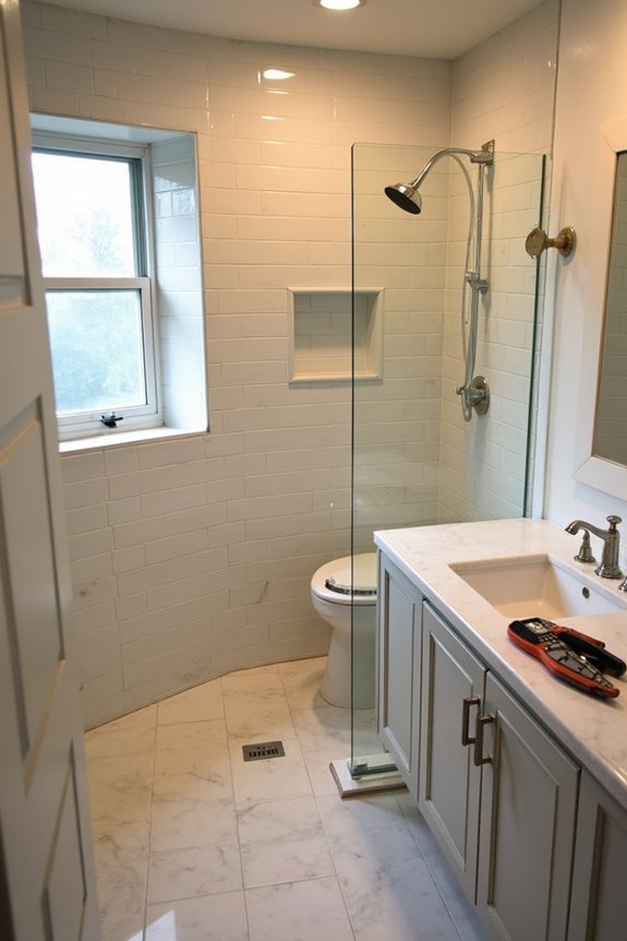 tile installation and major finishes progress
