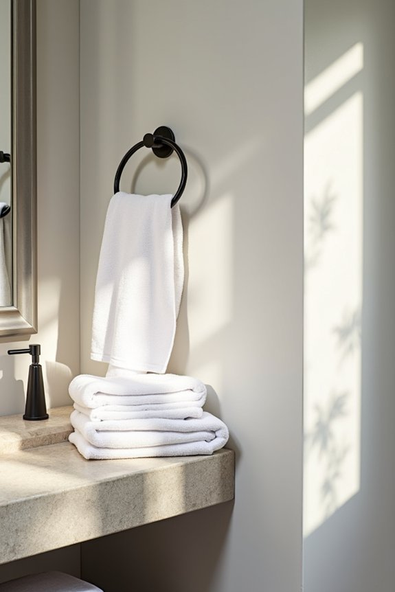 10 Tips for Where to Hang Bathroom Towel Bars 3 towel bars at shoulder height